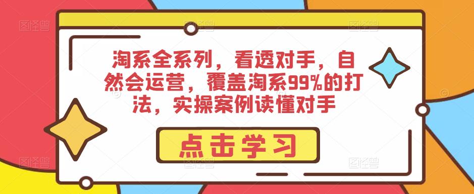 淘系全系列，看透对手，自然会运营，覆盖淘系99%的打法，实操案例读懂对手-爱学资源网