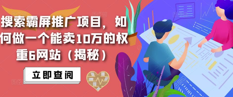 搜索霸屏推广项目，如何做一个能卖10万的权重6网站（揭秘）-爱学资源网