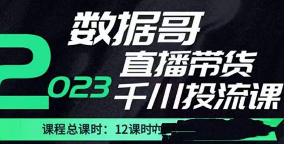 数据哥2023直播电商巨量千川付费投流实操课-爱学资源网