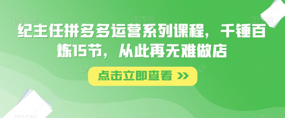 纪主任拼多多运营系列课程 千锤百炼15节-爱学资源网