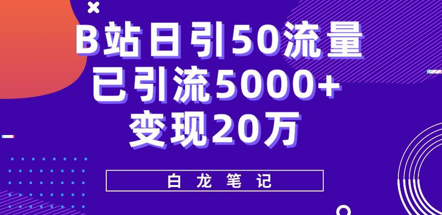 B站日引50+流量 实战已引流5000+变现20万 超级实操课程-爱学资源网