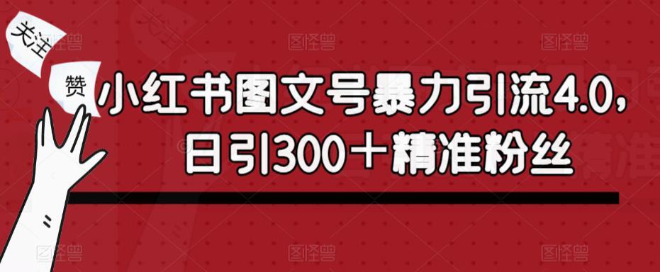 小红书图文号暴力引流4.0 日引300＋精准粉丝-爱学资源网