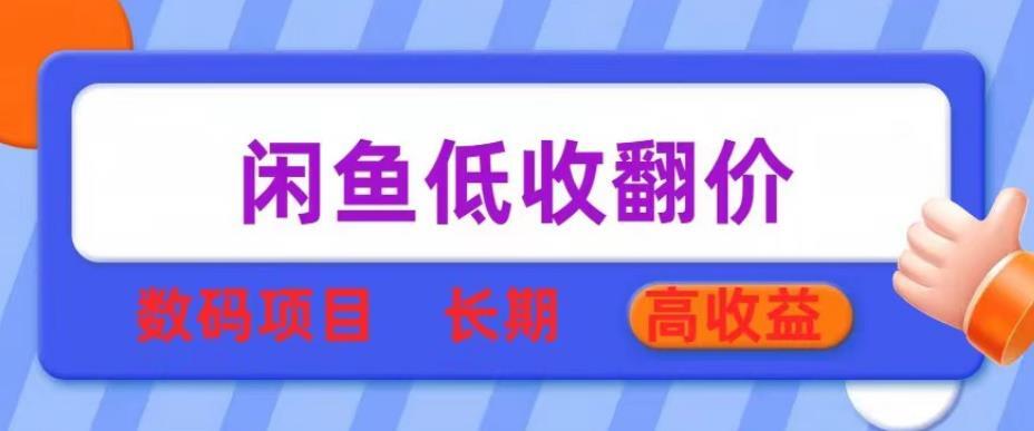 闲鱼低收翻价数码暴利项目 长期高收益-爱学资源网