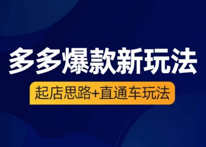 海神·多多爆款新玩法 起店思路+直通车玩法-爱学资源网