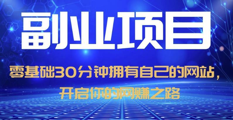 零基础30分钟拥有自己的网站 日赚1000+-爱学资源网