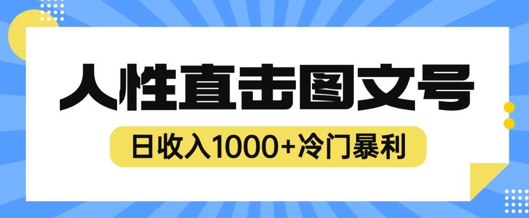 2023最新冷门暴利赚钱项目 人性直击图文号-爱学资源网