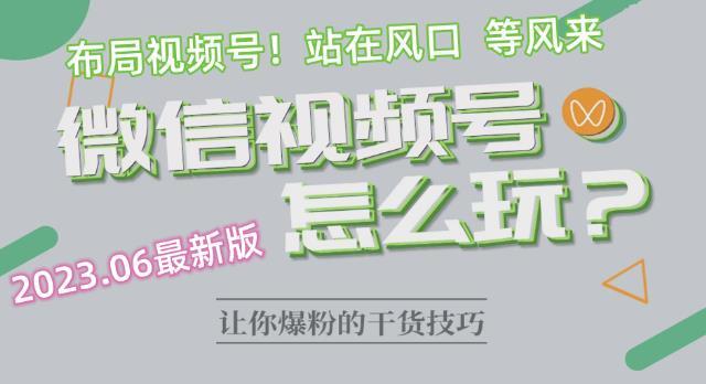 视频号最新玩法讲解 布局视频号站在风口上-爱学资源网