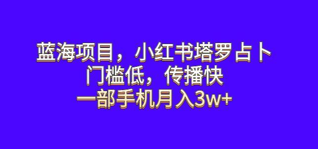 小红书塔罗占卜 一部手机月入3w+-爱学资源网